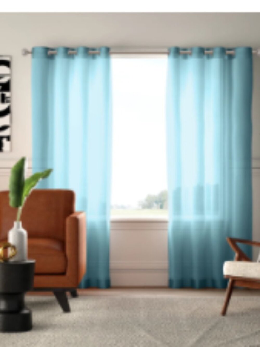 Carmille Semi-Sheer Grommet Curtain Panels (Set of 2)